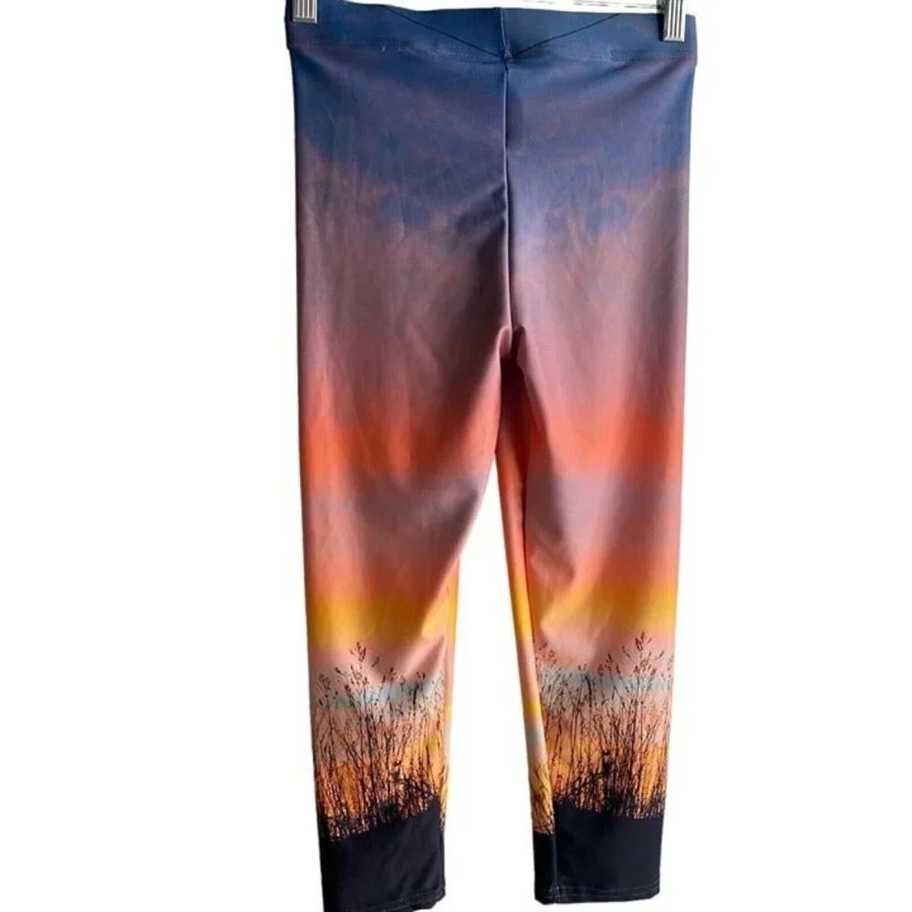 Women's Leggings Size S Ash Photo Design Graphic Art Sunset - Picture 1 of 10